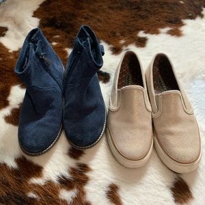 Peek Suede Booties & Sperry slip ons